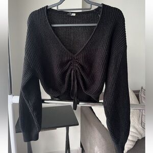 H&M Black Knit crop Sweater Cardigan